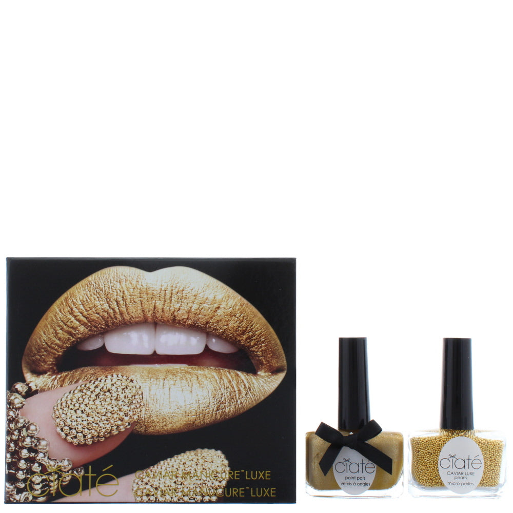 Ciate Caviar Manicure Luxe Lustre Gold Gift Set 13.5ml Nail Polish in Ladylike Luxe + 60g Caviar Luxe Pearls + Funnel