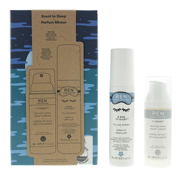 Ren Scent To Sleep Gift Set 75ml & Now To Sleep Pillow Spray + 50ml V-Cense Revitalising Night Cream