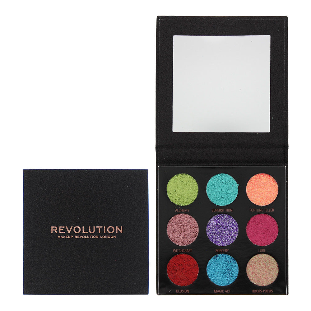 Makeup Revolution Pressed Glitter Eyeshadow Palette 9 x - Abracadabra