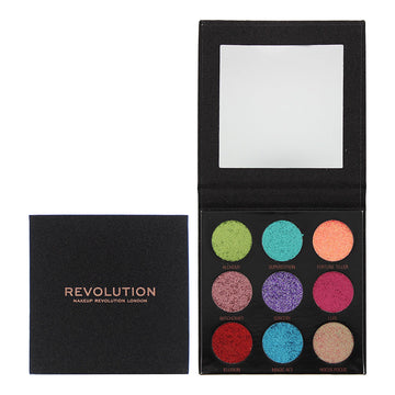 Makeup Revolution Pressed Glitter Eyeshadow Palette 9 x - Abracadabra